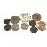 Lot of coins with silver, 10 pcs.