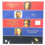 2013 Unc. Presidential dollar set