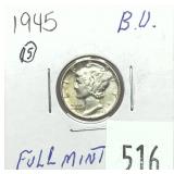 1945 Mercury dime
