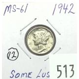 1942 Mercury dime