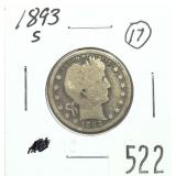 1893-S Barber quarter