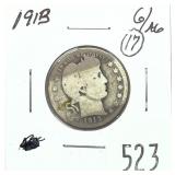 1913 Barber quarter