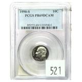 1990-S dime, PCGS slab certified Proof 69