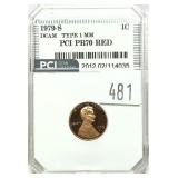 1979-S Lincoln cent, PCI slab certified Proof 70