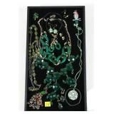 Lot, green fashion jewelry