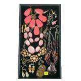 Lot, pink fashion jewelry