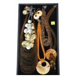 Lot, fashion jewelry- shell, beads and wood