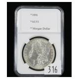1896 Morgan dollar, AU-53