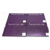 x4- Proof sets: 1985, 1986, -x4 sets, Sold by the