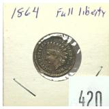 1864 Indian Head cent