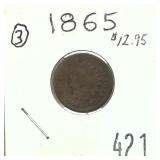 1865 Indian Head cent