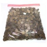 Lot of wheat cents, 2000 pcs.