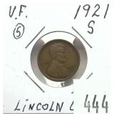 1921-S Lincoln cent