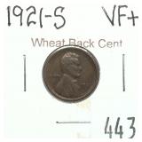 1921-S Lincoln cent