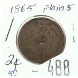 1865 2-cent piece