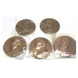 x5- Presidents and Notable People table medals,