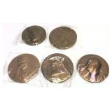 x5- Presidents and Notable People table medals,