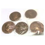 x5- Presidents and Notable People table medals,