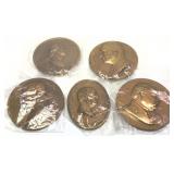 x5- Presidents and Notable People table medals,