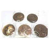 x5- Presidents and Notable People table medals,