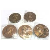 x5- Presidents and Notable People table medals,