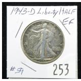 1943-D Walking Liberty half dollar