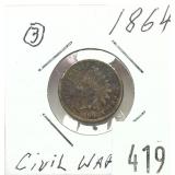1864 Indian Head cent