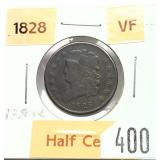 1828 U.S. half cent