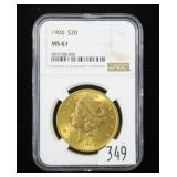 1904 $20 Gold Liberty Double Eagle, NCG slab