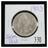 1903 Morgan dollar, gem BU