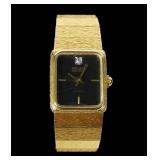 Gruen vintage black face diamond accent quartz