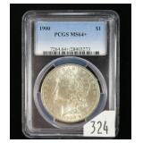 1900 Morgan dollar, PCGS slab certified MS-64+