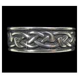Sterling silver Celtic knot band ring, size 6,