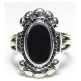 Sterling silver Southwestern design black stone