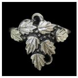 Sterling silver leaves and berries ring, new,