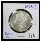 1878-S Morgan dollar, gem BU