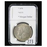 1878 Morgan dollar, AU
