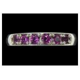 Sterling silver back to back eternity ring- pink