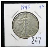 1940 Walking Liberty half dollar