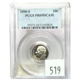 1990-S dime, PCGS slab certified Proof 69