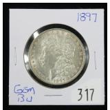1897 Morgan dollar, gem BU