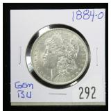 1884-O Morgan dollar, gem BU