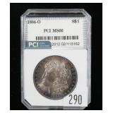 1884-O Morgan dollar, PCI slab certified MS-66