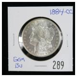1884-CC Morgan dollar, gem BU