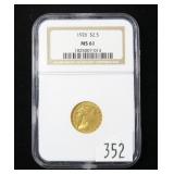 1926 $2.50 Gold Indian Head Quarter Eagle, NGC