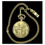 Milan quartz hunter case pocket watch with date