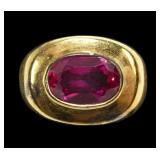 Sterling silver gold wash oval cut bezel set