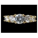 Sterling silver gold wash round brilliant cut CZ