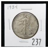 1934 Walking Liberty half dollar