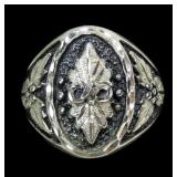 Sterling silver leaves and berries signet style